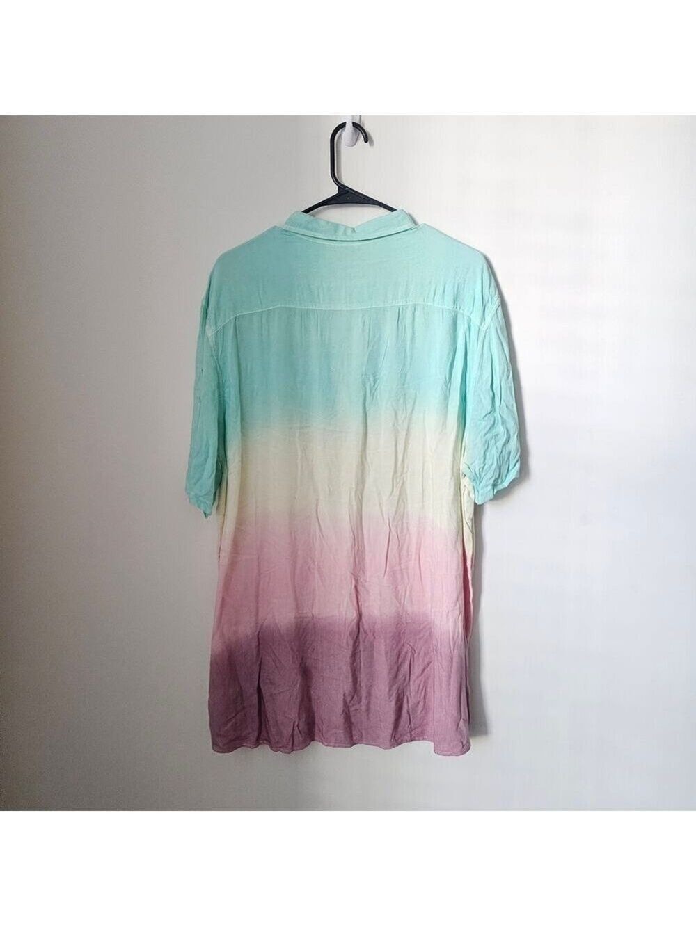 Asos Design Men's Multicolor Ombre Short Sleeves Button Down Shirt Size 2XL - Picture 2 of 4